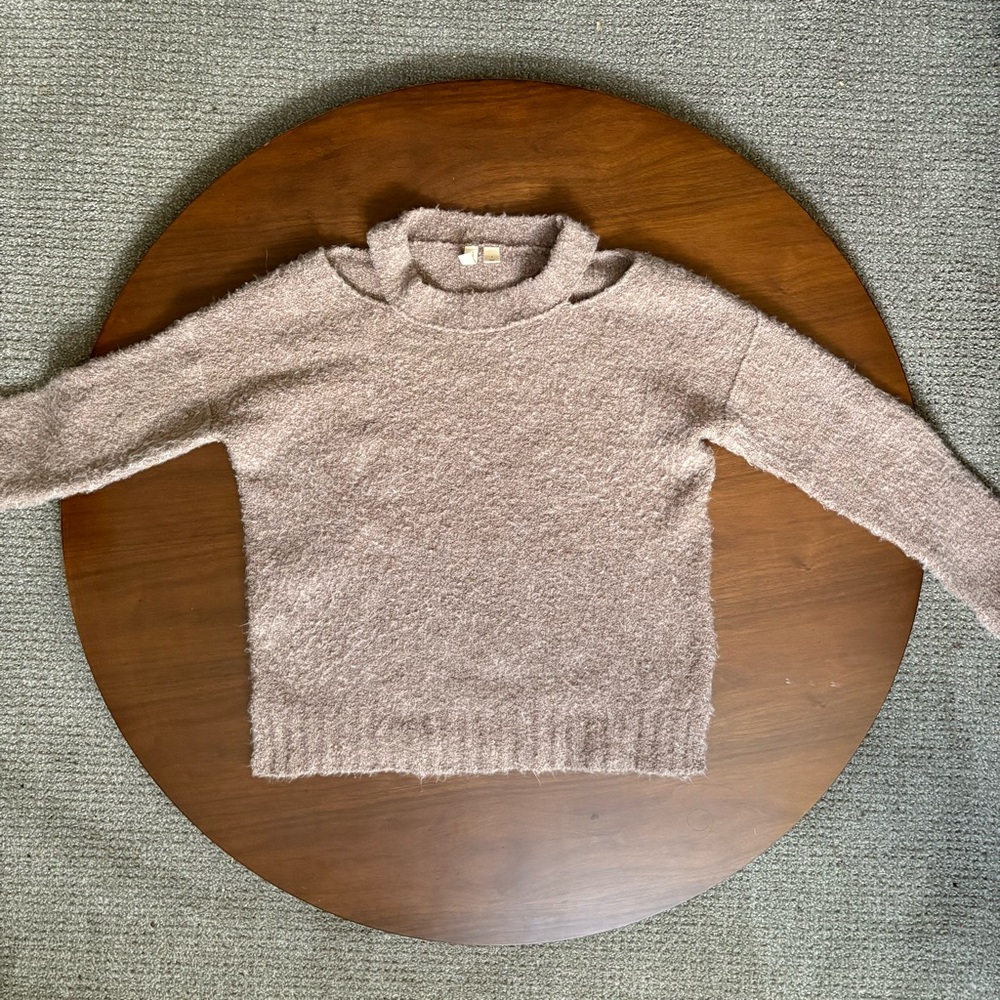 MOTH by Anthropologie Sweater Cold Shoulder Brown Women's Small